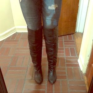 Black knee high boots